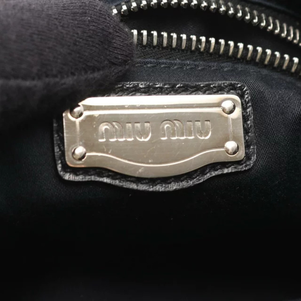 Miu MIu Quilted Handbag Patent Vernis Leather Black - Picture 4 of 9